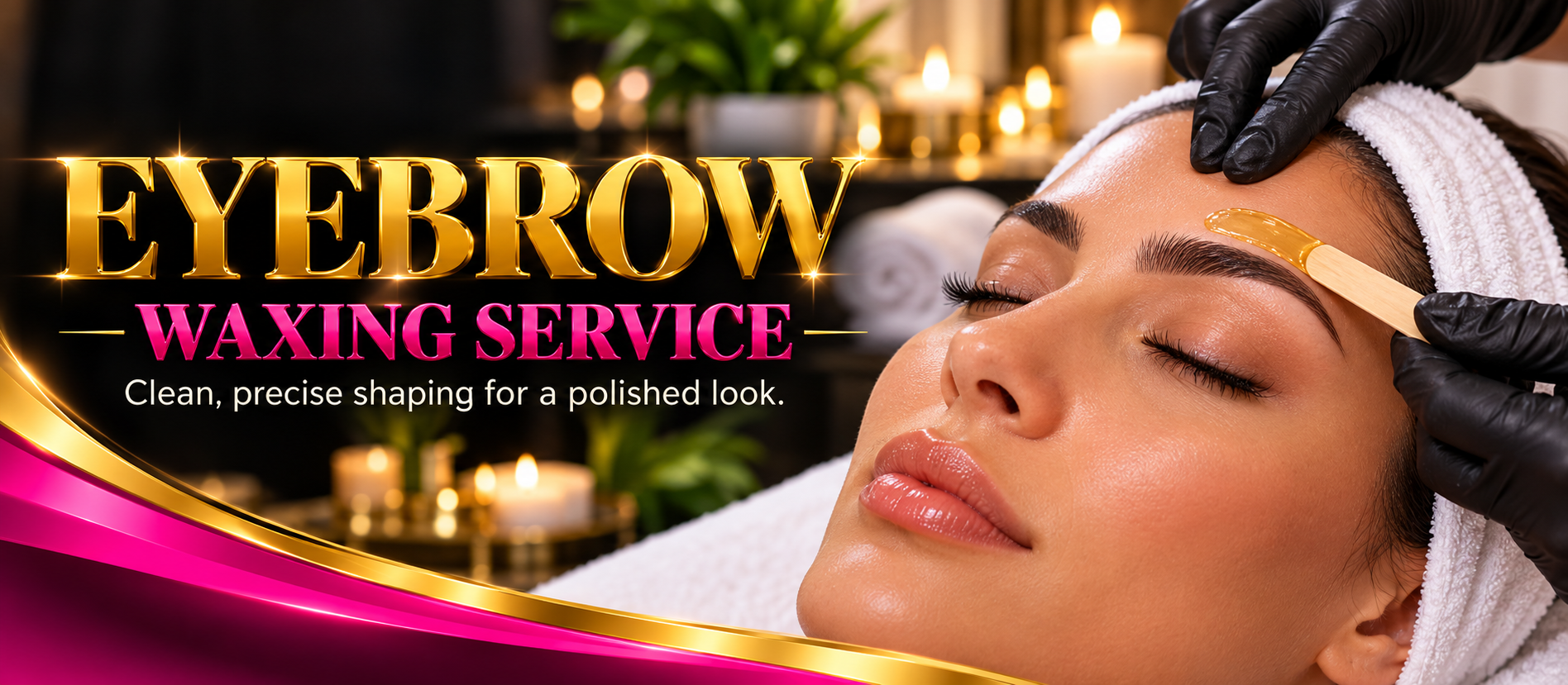 Eyebrow waxing banner